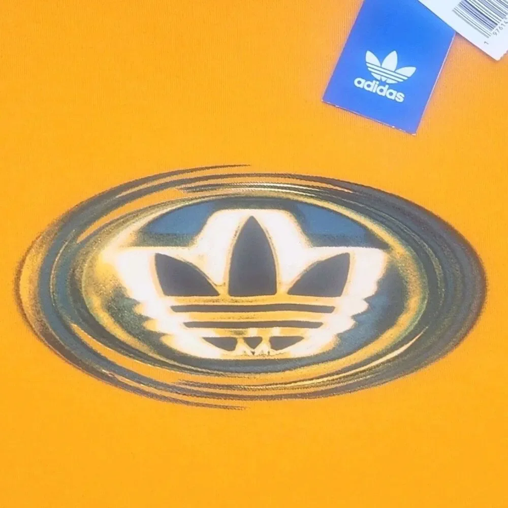Adidas T-Shirt 90s GFX Logo Graphic Tee Orange Men Sz XL Cotton Short Sleeve NEW